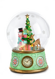 Globo di neve carillon albero di natale e pupazzo di neve led 40 cm