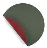 Set 6 Tovagliette FADE Ecopelle Double Face Bordeaux/Verde - Ø38cm