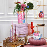 PORTA CANDELA COLOR GLASS INDACO - Vetro Borosilicato H 26cm FADE MAISON