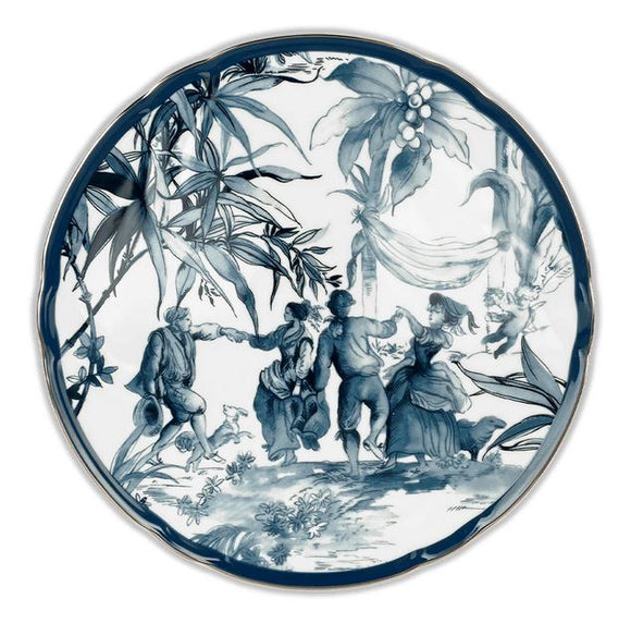 Piatto Torta Versailles BACI MILANO Ø31cm - Porcellana Bianco/Blu Toile