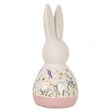 Statuetta Coniglio Floreale Rosa 9x8x18 cm Clayre & Eef