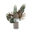Decorazione Metallo Gold Palm 73cm - Arredo Parete Oro Verde