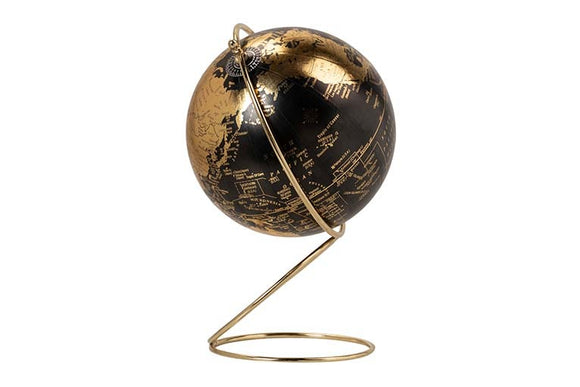 MAPPAMONDO Decorativo Nero/Oro 15x15x23cm - Arredamento Casa