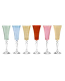 FLUTE ALEX LUSTRO - Set 6 Calici Champagne 180ml Vetro Colorato | Fade