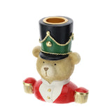 TEDDY Portacandela orsetto di natale in resina H 9,5 cm