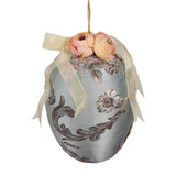 Ciondolo Pasquale Uovo in Tessuto Blu Ø 15×21 cm | Clayre & Eef