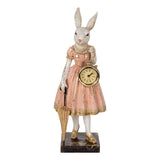 Statuetta decorativa Coniglio 34 cm Bianco Rosa