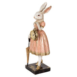 Statuetta decorativa Coniglio 34 cm Bianco Rosa