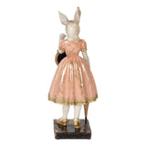 Statuetta decorativa Coniglio 34 cm Bianco Rosa