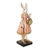 Statuetta decorativa Coniglio 34 cm Bianco Rosa