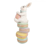 Statuina Coniglio pasquale con macaron 16x17xH37 cm