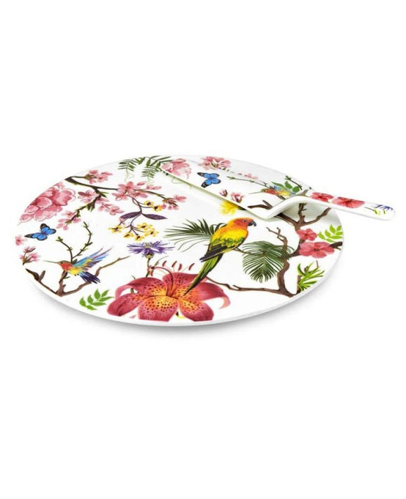 Piatto Torta con Paletta Paradise FADE - Set Elegante per Dolci