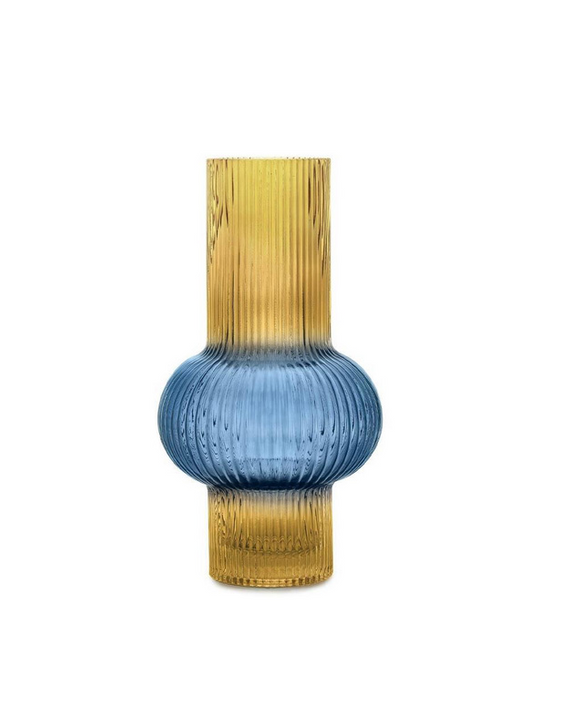 FADE VASO GRANATO BLU Vetro V1 16x30cm - Arredamento Casa Design