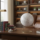 Mappamondo ETM Voyage globo bianco con supporto dorato