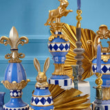 Coniglio Decorativo in Resina Dipinta a Mano H 34 cm Blu - Fade Maison