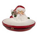 Piattino decorativa 19x16x10 cm Rosso Ceramica Babbo Natale