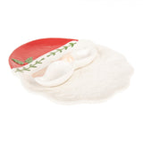 Piatto decorativo Babbo Natale 29x26x5 cm Bianco Ceramica