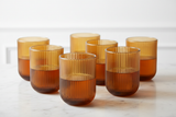 Set 6 Bicchieri Peony Amber con bevanda