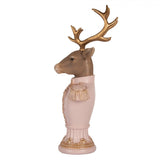 Statuetta decorativa Cervo 16x14x36 cm Rosa