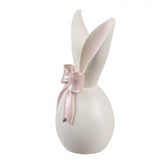 Statuetta Decorativa Coniglio in Resina Bianco e Rosa Pastello 12×8×18 cm | Clayre & Eef
