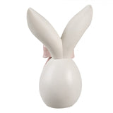 Statuetta Decorativa Coniglio in Resina Bianco e Rosa Pastello 12×8×18 cm | Clayre & Eef