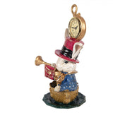Statuetta decorativa Coniglio con Orologio 15x11x23 cm