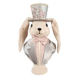 Clayre & Eef Statuetta decorativa Coniglio 18x15x38 cm Beige Tessuto