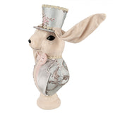 Clayre & Eef Statuetta decorativa Coniglio 18x15x38 cm Beige Tessuto