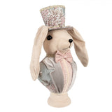 Clayre & Eef Statuetta decorativa Coniglio 18x15x38 cm Beige Tessuto