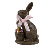 Statuetta Decorativa Coniglio in Resina Marrone 13×9×22 cm | Clayre & Eef
