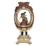 Statuetta Coniglio in Uovo Resina Marrone Oro 16x14x30cm | Clayre & Eef