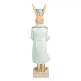 Statuetta Coniglio Decorativo Resina Bianco Celeste 9x10x32cm | Clayre & Eef