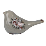Statuetta decorativa Uccello 21x9x11 cm Grigio Ceramica