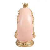 Uovo Decorativo con Coniglio in Resina Rosa Bianco Oro 13x10x20cm | Clayre & Eef