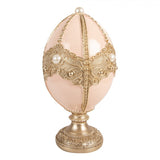 Uovo Decorativo in Resina Rosa e Oro Ø15x27cm | Clayre & Eef