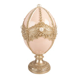 Uovo Decorativo in Resina Rosa e Oro Ø15x27cm | Clayre & Eef