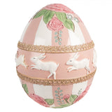 Uovo Decorativo Scenografico in Resina Rosa Ø 38×46 cm | Clayre & Eef