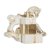 Supporto per l'albero di Natale Cavallo a Dondolo Bianco/ Oro