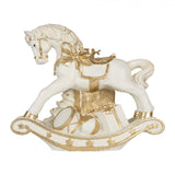 Supporto per l'albero di Natale Cavallo a Dondolo Bianco/ Oro