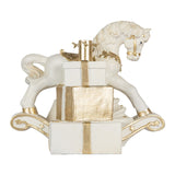 Supporto per l'albero di Natale Cavallo a Dondolo Bianco/ Oro