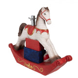 Supporto per l'albero di Natale Cavallo a Dondolo Bianco Rosso