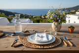 Tovaglietta pesce su terrazzo mediterraneo