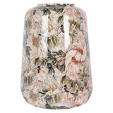 Vaso Grigio Rosa Metallo Fiori