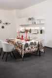 Tovaglia Natalizia Xmasvillage The Napking - Puro Lino Stampato Made in Italy