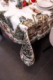 Tovaglia Natalizia Xmasvillage The Napking - Puro Lino Stampato Made in Italy
