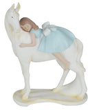 Decorazione Bimba su Cavallo in Poliresina | 20x9x25 cm