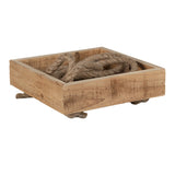 Portavaso Sospeso Legno Naturale 25x25cm - Fioriera da Parete Decorativa