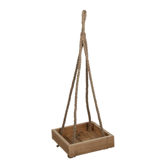 Portavaso Sospeso Legno Naturale 25x25cm - Fioriera da Parete Decorativa
