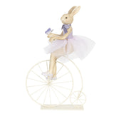 Coniglietta su Velocipede Decorazione Pasquale Multicolore