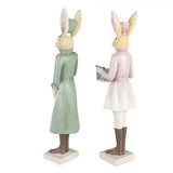 Coniglio Decorativo Guardia in Poliresina – Verde e Rosa 43 cm | Clayre & Eef